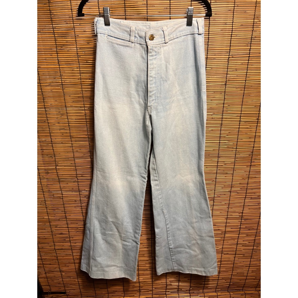 Vintage 70s Ferrucci Bell Bottom Jeans High Waisted Light Wash Denim Size 11